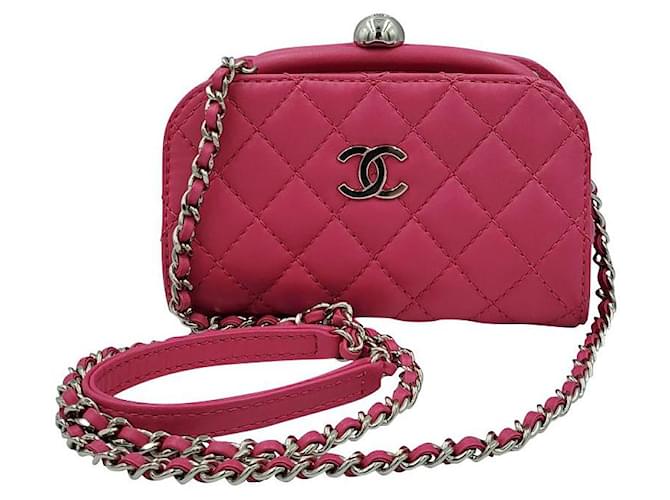 Chanel Nano bag Fuschia Leather  ref.520453