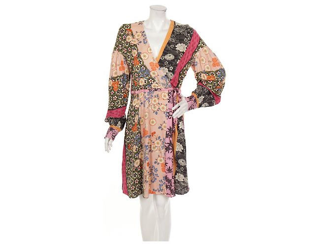 Pinko Mehrfarbiges Viscose Kleid Größe 42 Mehrfarben