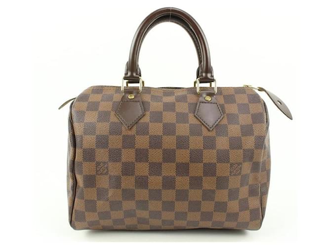 Louis Vuitton Damier Ebene Speedy 25 Boston Bag Leather ref.520656