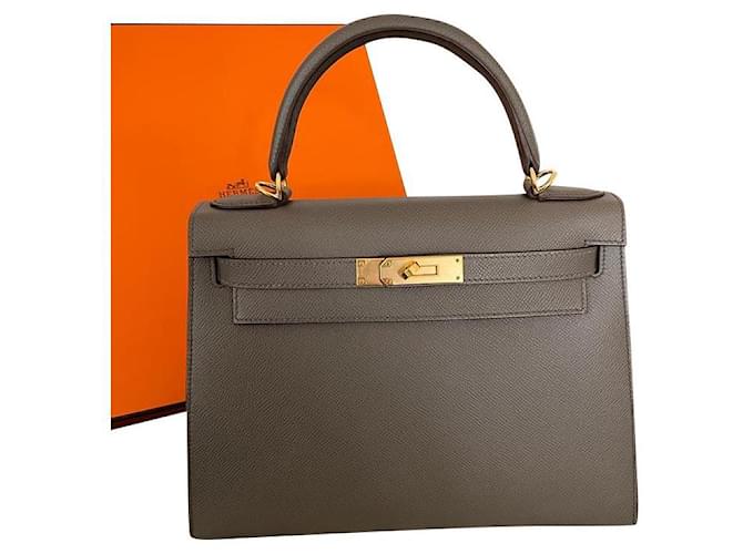 Hermès hermes kelly 28 Grey Leather ref.520662 - Joli Closet