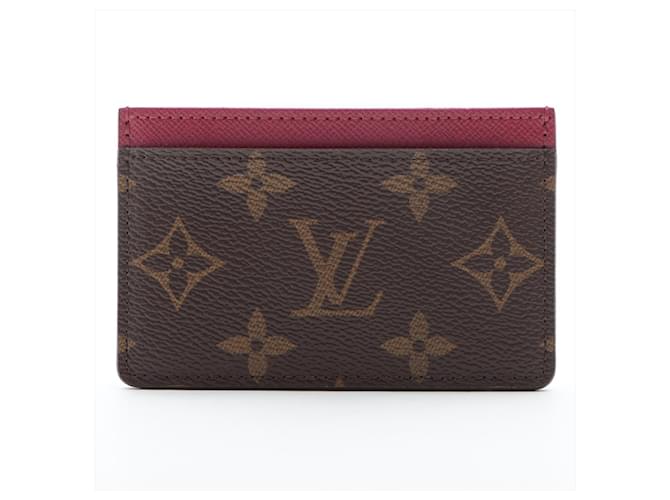Louis Vuitton Porte carte simples Marrom Lona  ref.520792