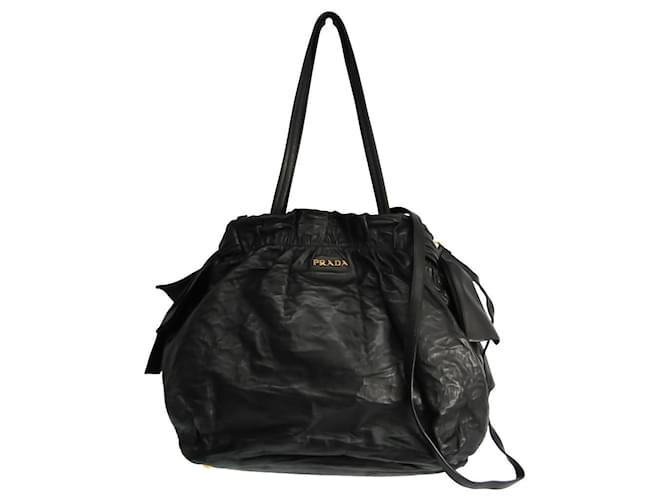 Prada Shopper bag Black Leather  ref.521010