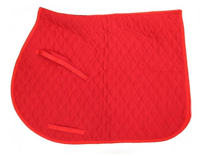 Hermès NEUF TAPIS DE SELLE HERMES MATELASSE COB EN COTON ROUGE NEW RED SADDLE PAD  ref.521164