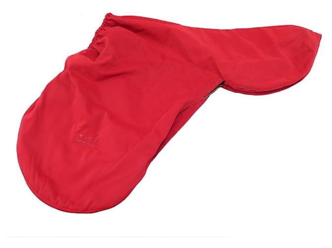 Hermès NEW HERMES HORSES SADDLE COVER IN RED POLYESTER NEW RED SADDLE COVER  ref.521166