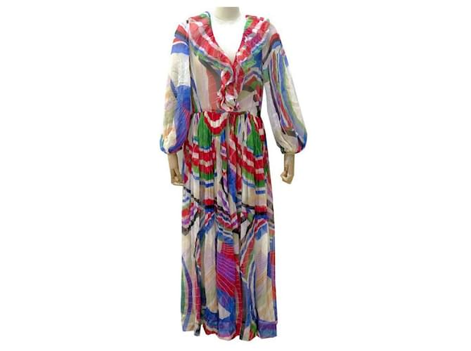 NEW CHANEL LONG OPEN SHIRT DRESS SILK CHIFFON M 40 silk dress Multiple colors  ref.521189