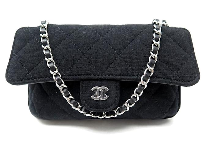 NEW CHANEL HANDBAG IN BLACK PADDED CANVAS TRANSFORMABLE CABAS HAND BAG Cloth  ref.521249