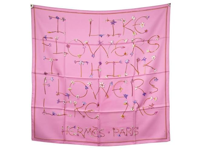 hermes pink silk scarf