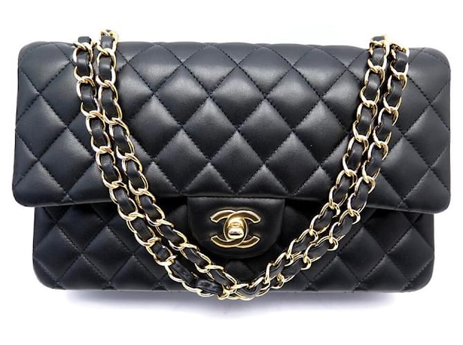 Brand New Chanel Beige Quilted Caviar Medium Classic Double Flap Gold Hardware