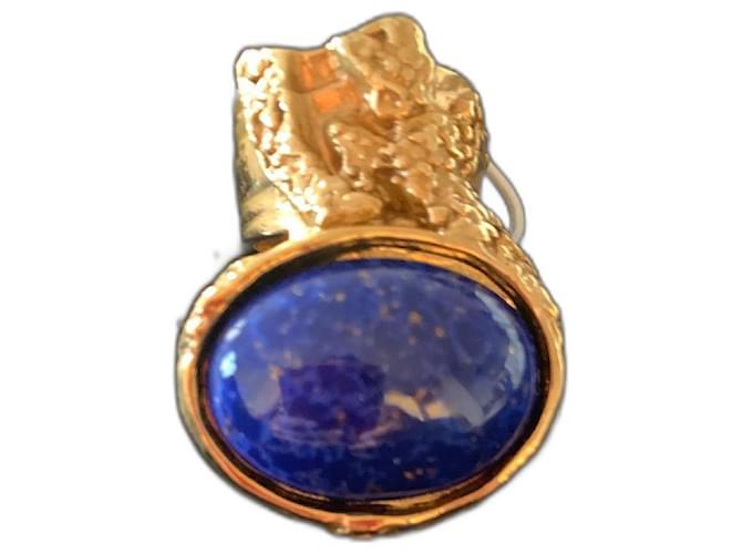 Yves Saint Laurent Nuovo anello artistico Blu D'oro Metallo  ref.521372