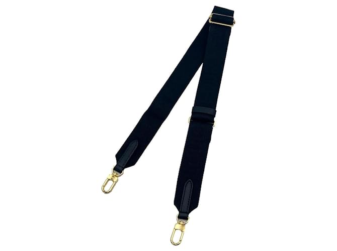 Louis Vuitton black shoulder strap Leather Cloth  ref.521528