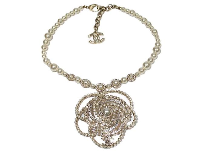 Chanel Necklaces Silver hardware Pearl  ref.521530