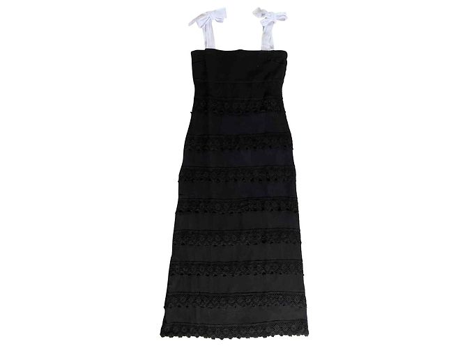 Autre Marque Etoile Coral Sophia Maxikleid aus schwarzer Baumwolle