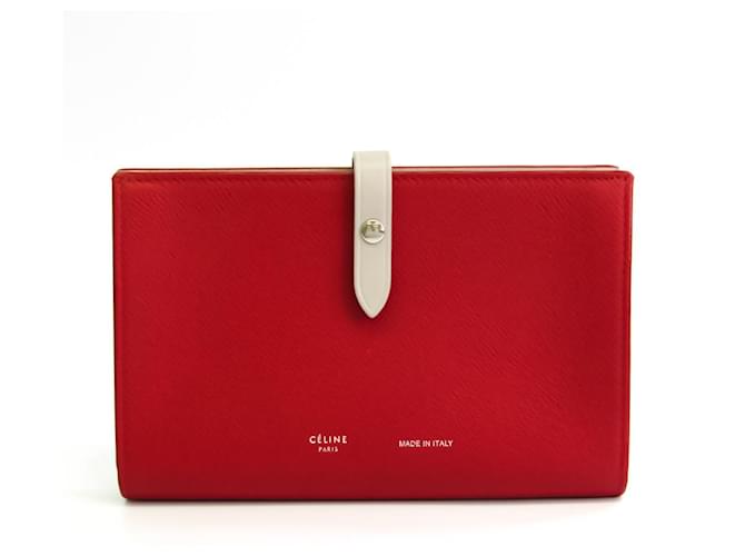 Céline Celine wallet Red Leather  ref.521614