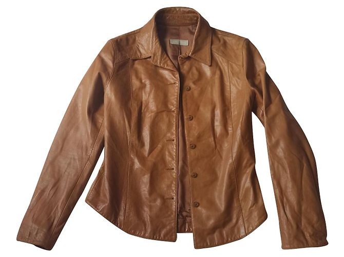 Massimo Dutti Lederjacke Camel Größe 42
