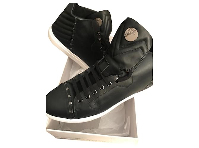 Versace Sneakers Black Leather  ref.521950