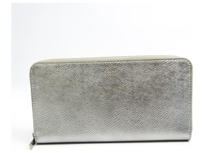Céline Celine wallet Silvery Leather  ref.521990