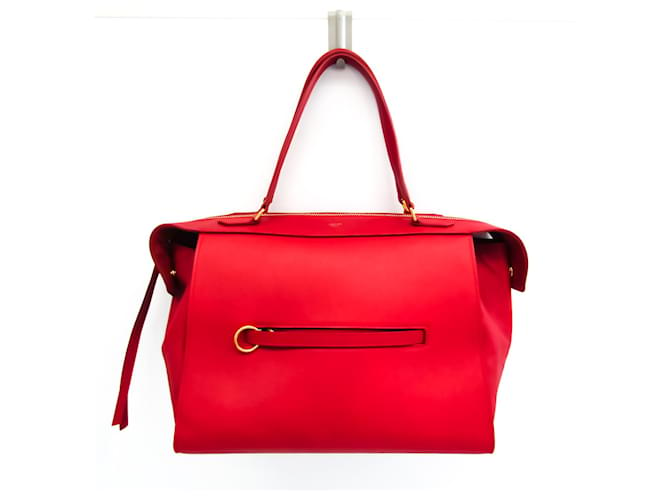 Céline Celine handbag Red Leather  ref.522028