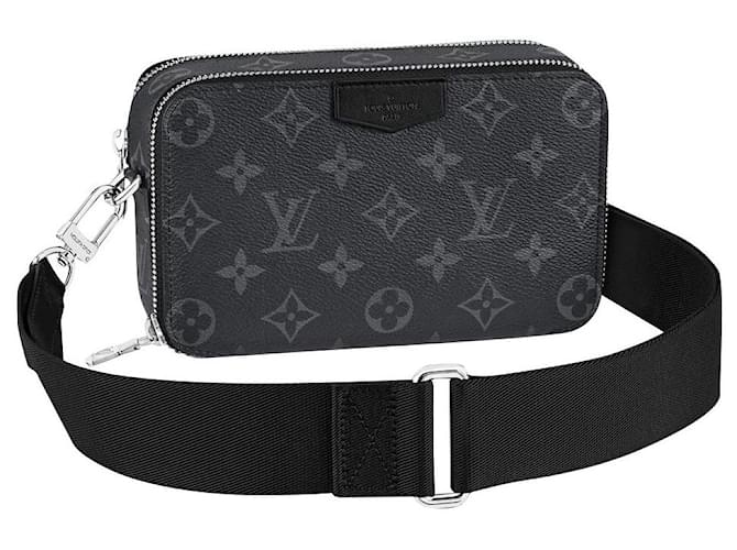 Louis Vuitton Portefeuille portable LV Alpha neuf Cuir Gris  ref.522059