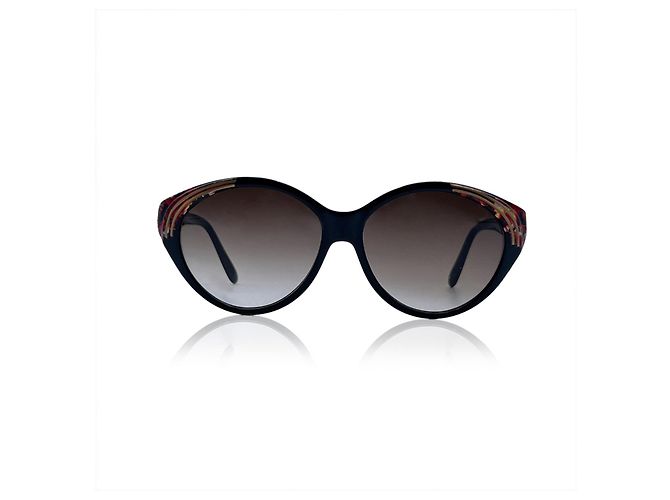 Jacques Fath Vintage schwarze Acetat-Sonnenbrille Mod. 921-3 FA 62