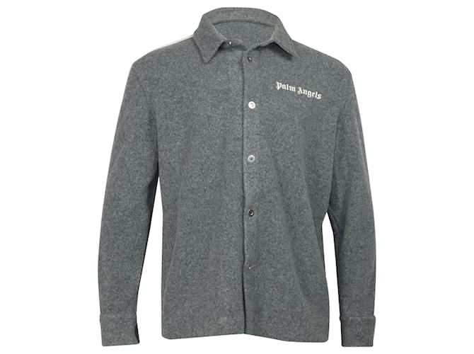 Palm Angels Track Shirt in Grey Acrylic  ref.522324