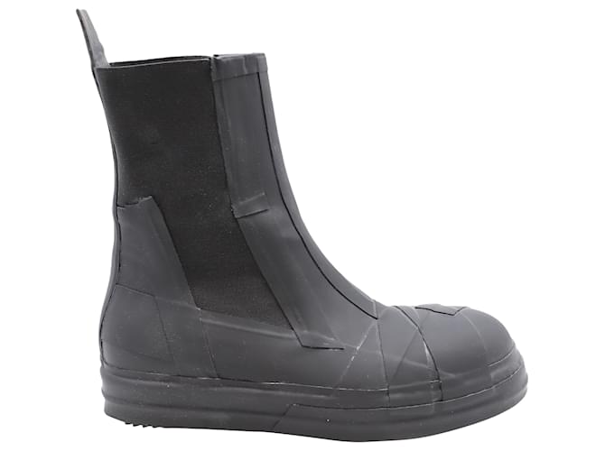 Rick Owens Bozo Chelsea Boots in Black Rubber  ref.522332