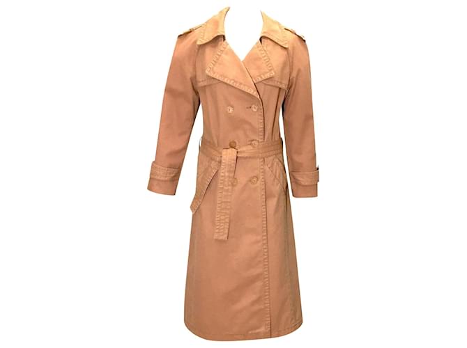 Chanel trench in tan cotton Yellow  ref.522360