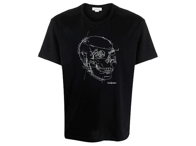 Alexander McQueen - black t -shirt skull Cotton  ref.522370