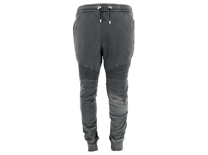 Pantalones Balmain en mezcla de algodón gris  ref.522376