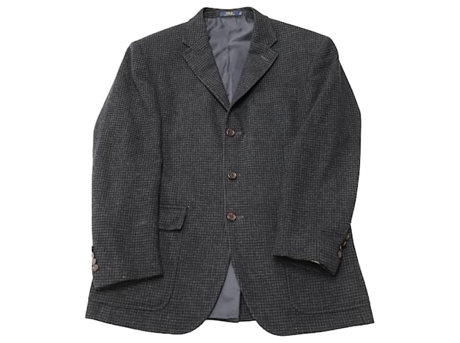 Jaqueta esportiva com abotoamento simples Polo Ralph Lauren em lã azul marinho  ref.522399