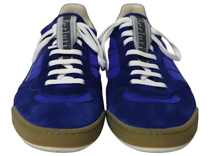 Berluti Lace Up Sneakers in Blue Suede  ref.522417