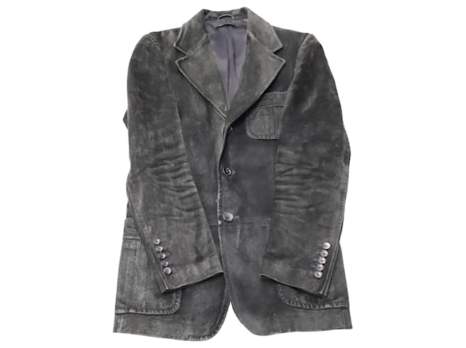 Gucci Lapel Collar Jacket in Black Cupro Cellulose fibre  ref.522418