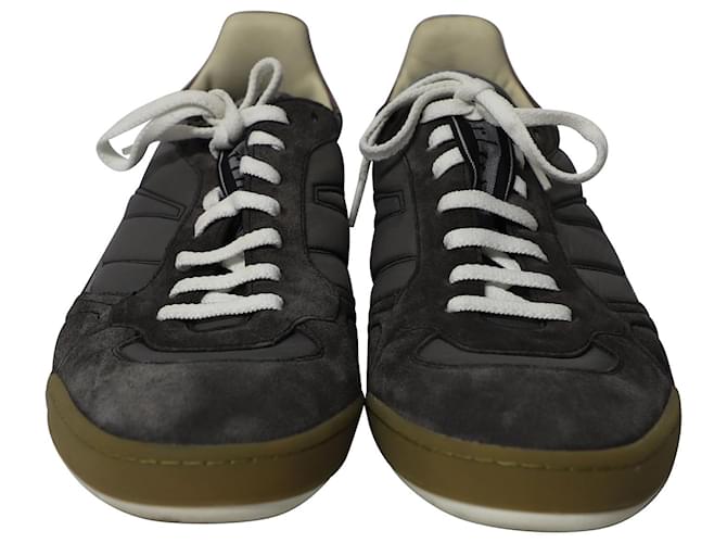 Berluti Lace Up Sneakers in Grey Velvet  ref.522441