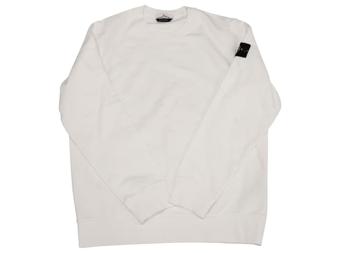 Sweatshirt mit Stone Island-Logo aus weißer Baumwolle  ref.522452