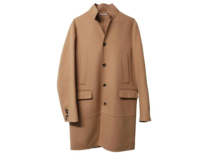 Manteau Valentino à simple boutonnage en laine de chameau marron  ref.522486