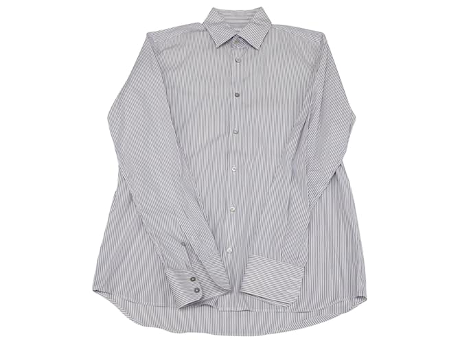Jil Sander Chemise boutonnée à rayures en coton blanc  ref.522500