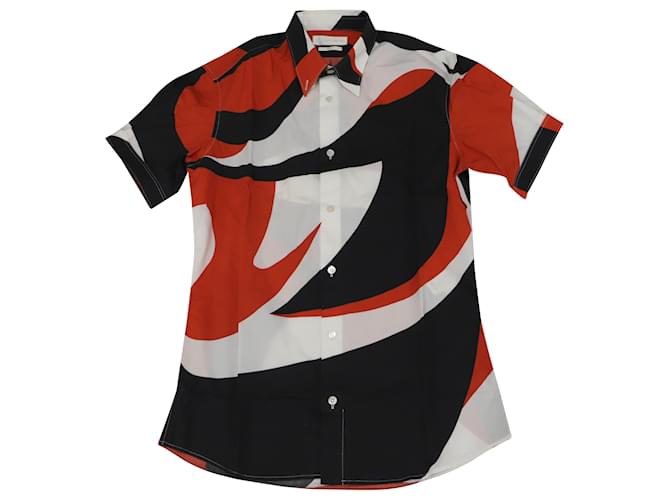 Camisa extragrande con estampado abstracto en algodón multicolor de Alexander McQueen  ref.522540