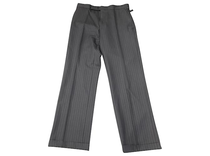 Tom Ford Striped Suit Trousers in Grey Wool  ref.522550