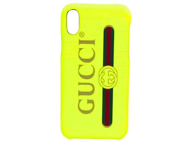 Gucci phone Yellow Leather  ref.522633