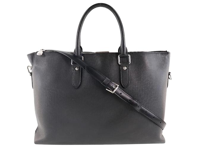 Louis Vuitton Porte Documents Black Leather  ref.522714