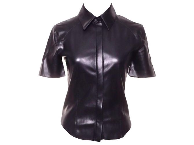Nanushka Camicia Chiara in pelle vegana Nero