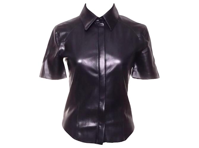 Nanushka Clare vegan leather shirt Black Leatherette  ref.522769