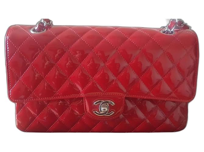 Chanel Timeless Classic Bag Red Patent leather ref.522925 - Joli Closet