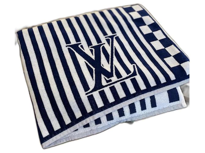 Louis Vuitton LV Beach Towel LV Graphical Blue Cotton  ref.522927