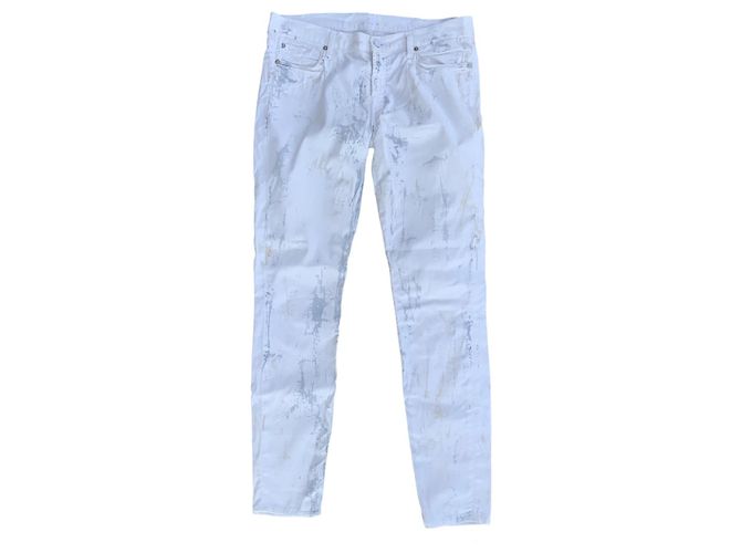 7 For All Mankind Pantalon Slim Blanc