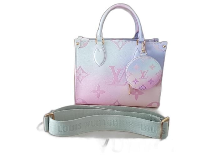 LOUIS VUITTON ONTHEGO PM BAG pastel edition Multiple colors Leather Cloth  ref.523075