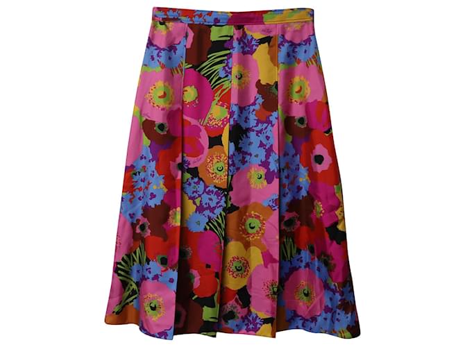 Gucci X Ken Scott Pleated Skirt in Floral Print Silk  ref.523318