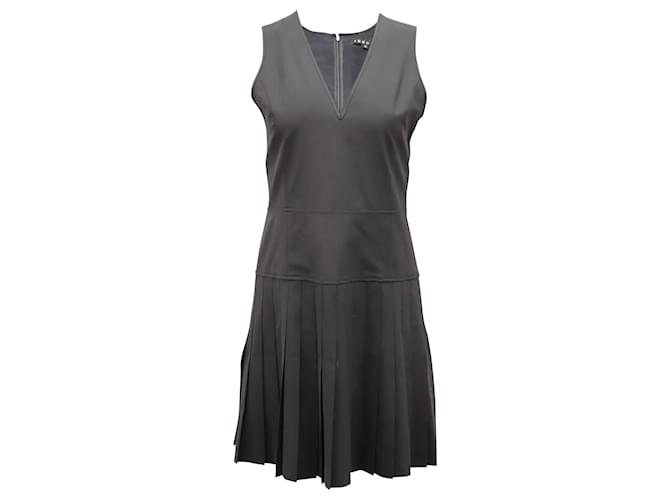Theory Pleated Dress in Black Wool  ref.523365