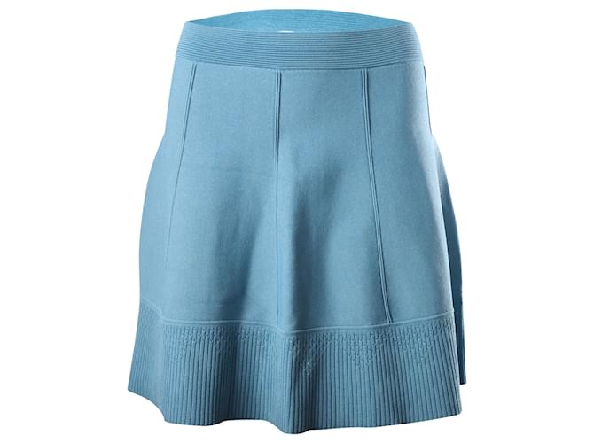 Sandro Paris Knitted Skirt in Blue Jersey Cotton  ref.523411