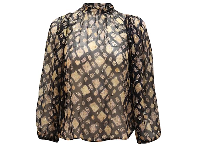 Blusa transparente con estampado de Ulla Johnson en seda multicolor  ref.523438