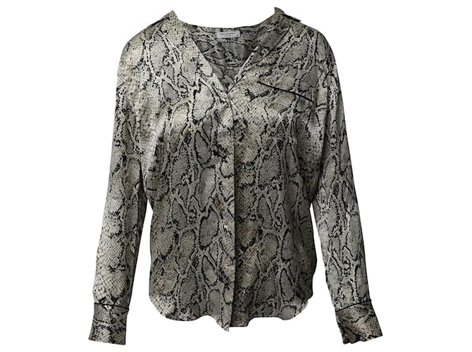 Equipment Snake Skin Print Button Down Blouse in Multicolor Silk Multiple colors  ref.523453